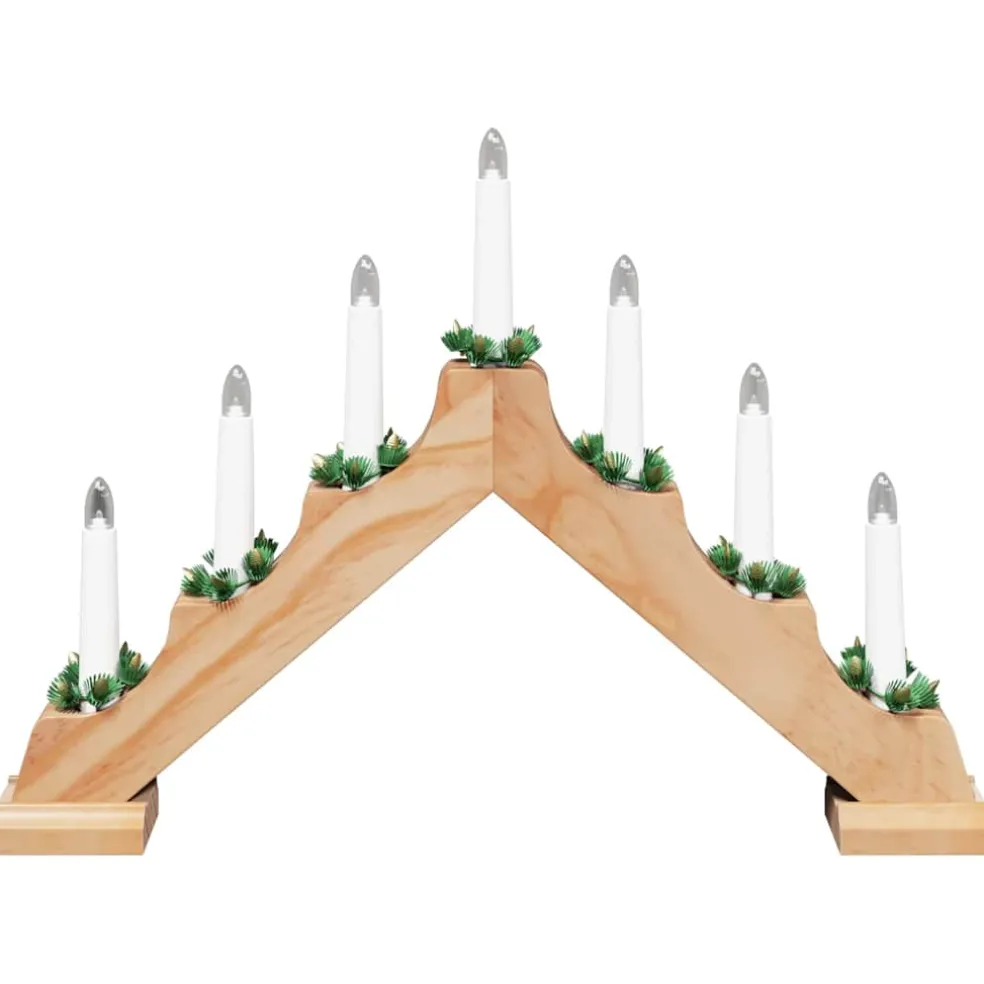 vidaXL Kerst Kaars Brug 7 LED's Warmwit 39.5 x 5 x 29 cm