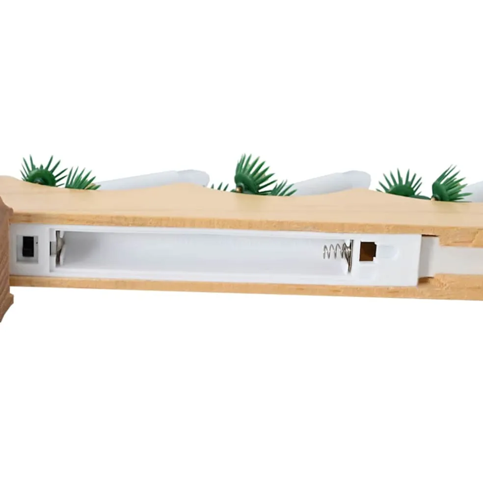 vidaXL Kerst Kaars Brug 7 LED's Warmwit 39.5 x 5 x 29 cm