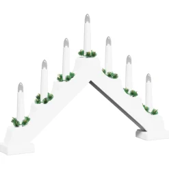 vidaXL Kerst Kaars Brug 7 LED's Warmwit 39.5 x 5 x 29 cm