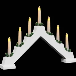 vidaXL Kerst Kaars Brug 7 LED's Warmwit 39.5 x 5 x 29 cm