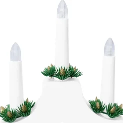 vidaXL Kerst Kaars Brug 7 LED's Warmwit 39.5 x 5 x 29 cm