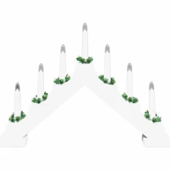 vidaXL Kerst Kaars Brug 7 LED's Warmwit 39.5 x 5 x 29 cm