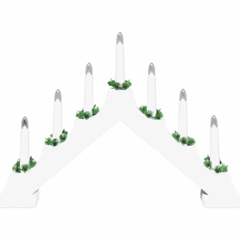 vidaXL Kerst Kaars Brug 7 LED's Warmwit 39.5 x 5 x 29 cm