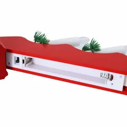 vidaXL Kerst Kaars Brug Rood 39.5 x 5 x 29 cm Massief grenenhout