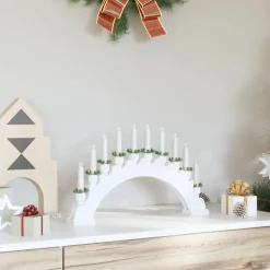vidaXL Kerst Kaarsenboog met 10 LED Kaarsen LED's Warmwit