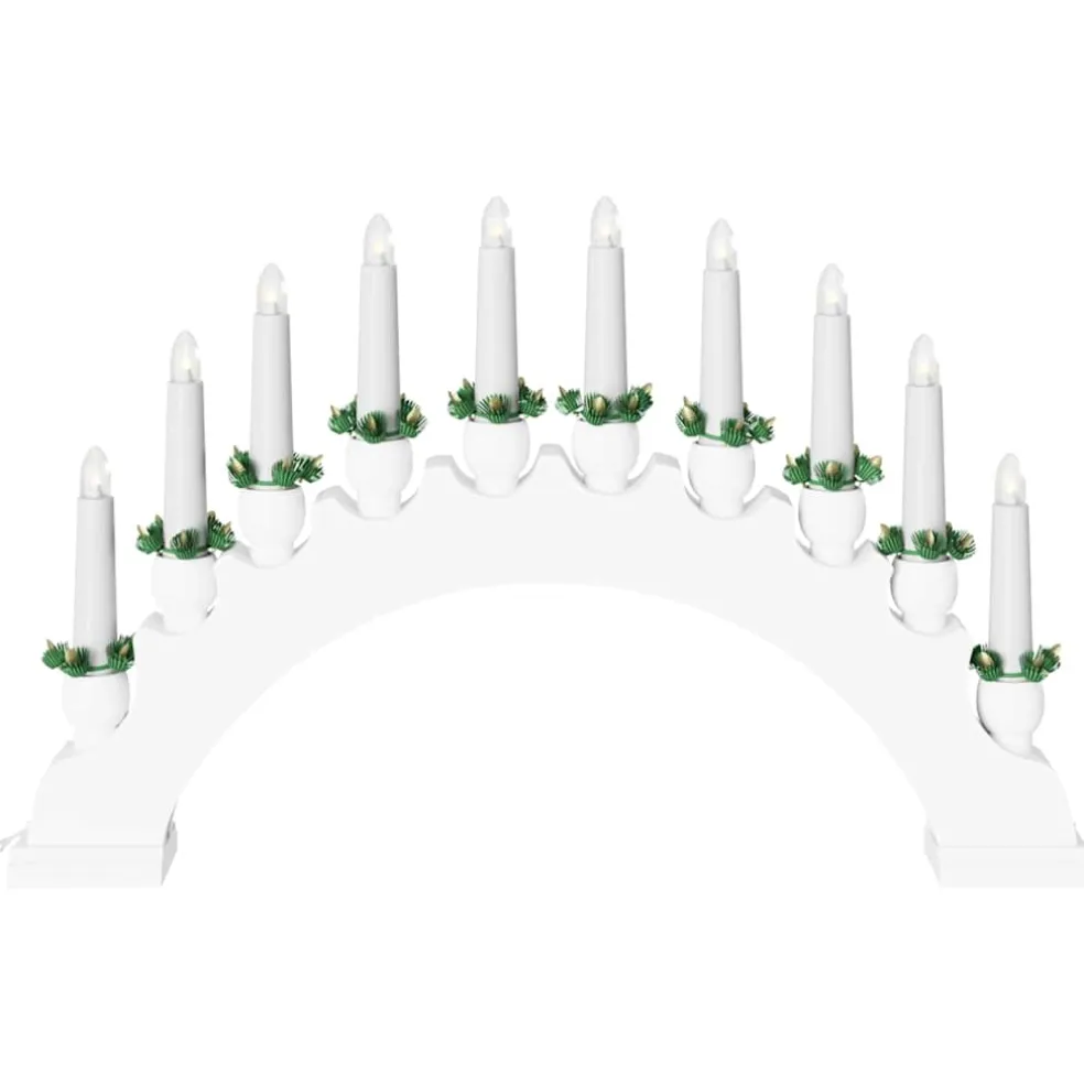 vidaXL Kerst Kaarsenboog met 10 LED Kaarsen LED's Warmwit