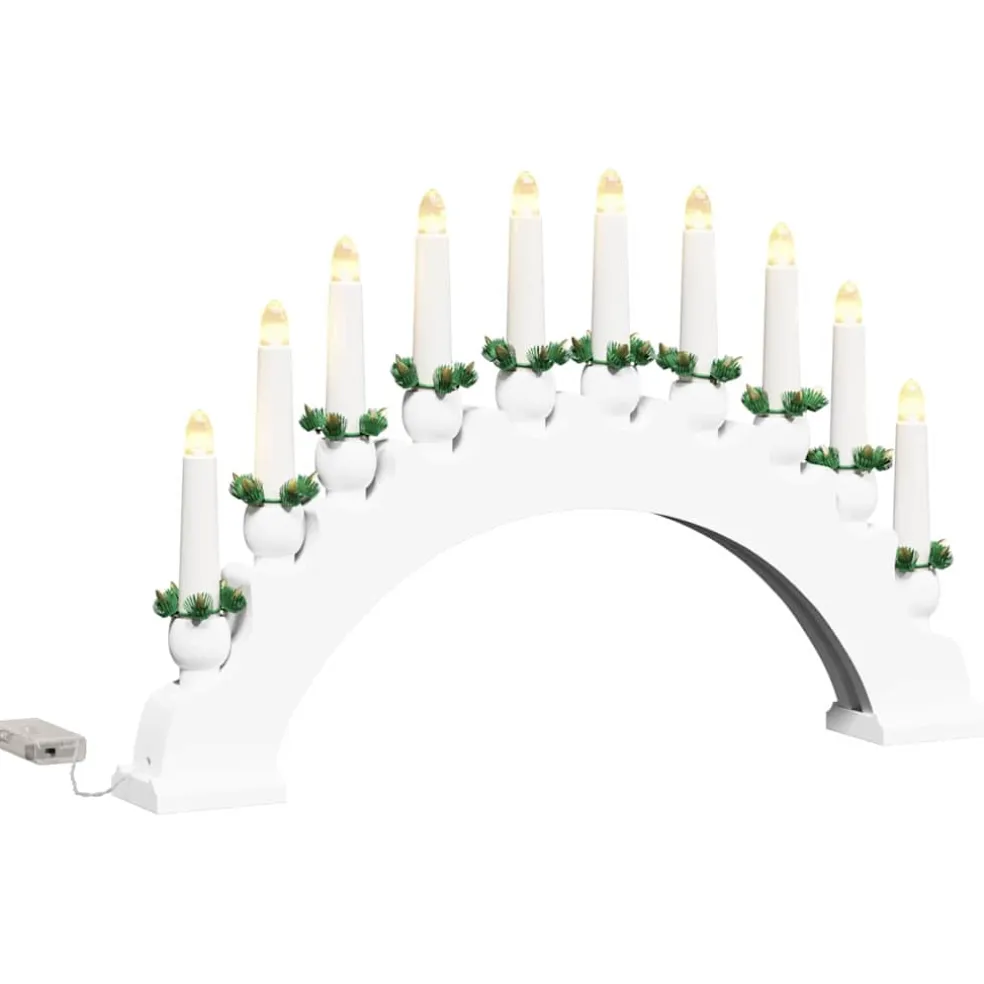vidaXL Kerst Kaarsenboog met 10 LED Kaarsen LED's Warmwit