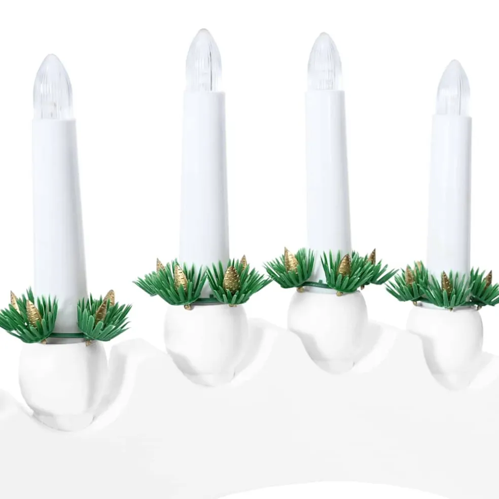 vidaXL Kerst Kaarsenboog met 10 LED Kaarsen LED's Warmwit