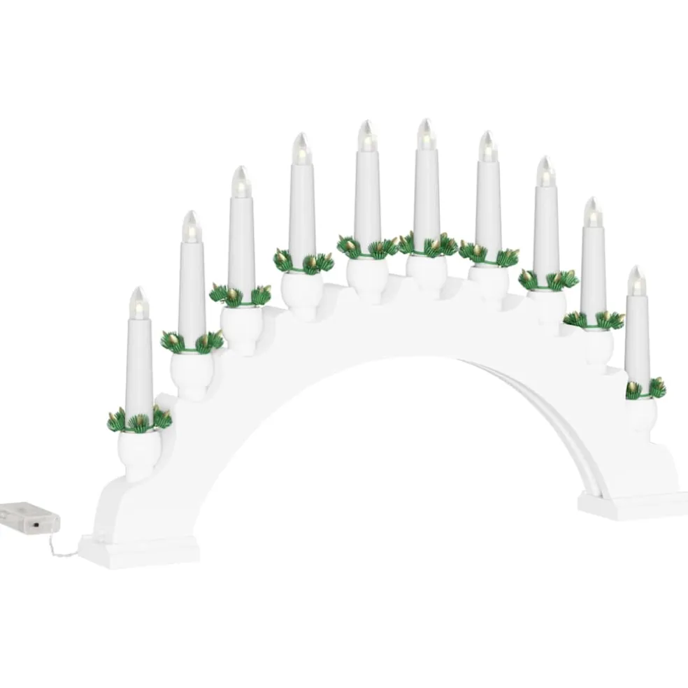 vidaXL Kerst Kaarsenboog met 10 LED Kaarsen LED's Warmwit