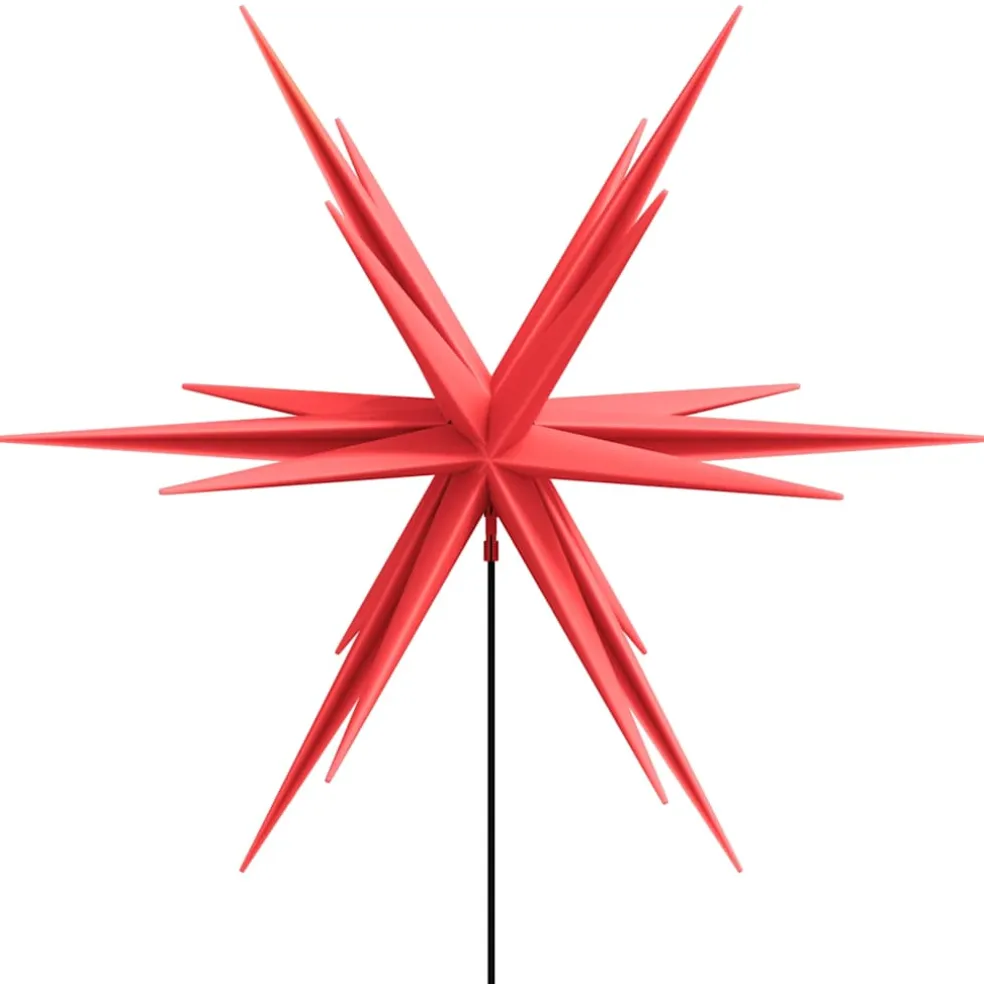 vidaXL Kerstlampen met grondpin en LED's 3 st 35 cm rood