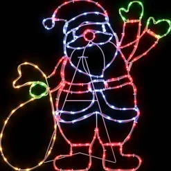 vidaXL Kerstman Licht met 168 LED Multikleur 58.5 x 60 x 1.3 cm IJzer