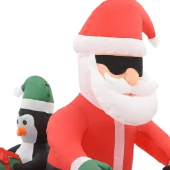 vidaXL Kerstman opblaasbaar op motorfiets LED IP44 160 cm
