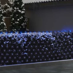 vidaXL Kerstnetverlichting 306 LED's binnen en buiten 3x3 m blauw