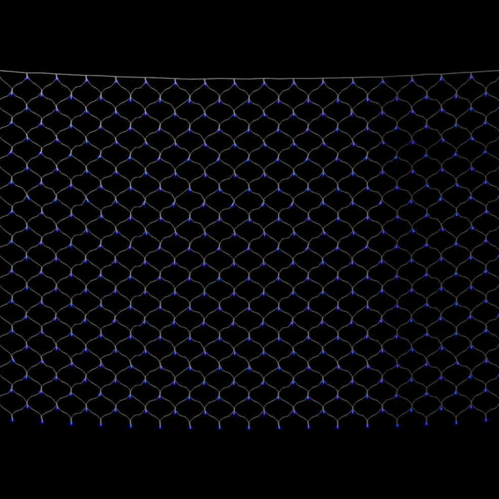 vidaXL Kerstnetverlichting 306 LED's binnen en buiten 3x3 m blauw