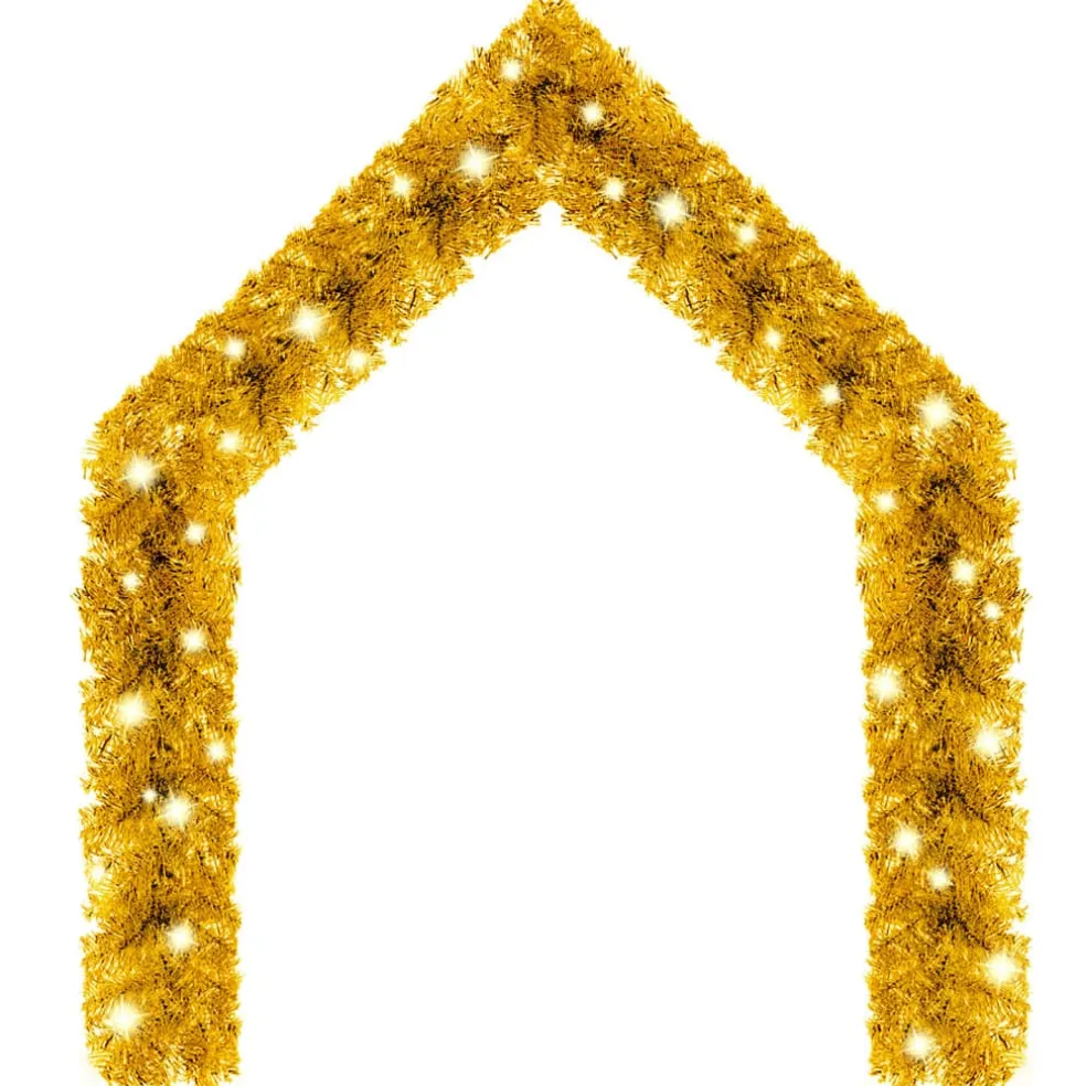 vidaXL Kerstslinger met LED-lampjes 5 m goudkleurig