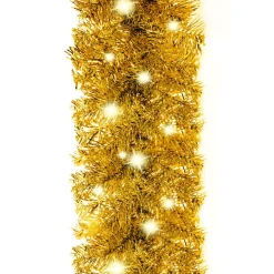 vidaXL Kerstslinger met LED-lampjes 5 m goudkleurig