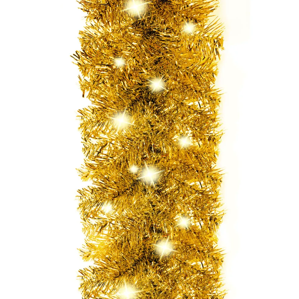 vidaXL Kerstslinger met LED-lampjes 5 m goudkleurig