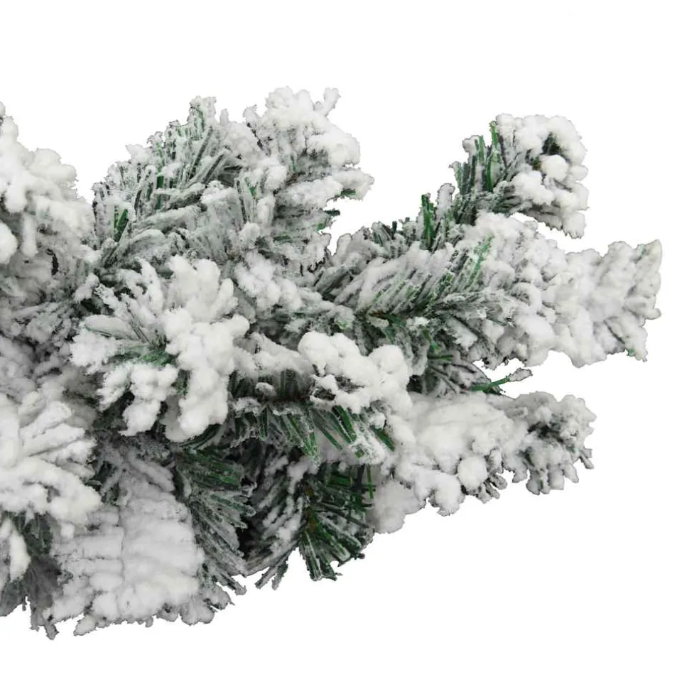vidaXL Kerstslinger met sneeuw 5 m PVC groen