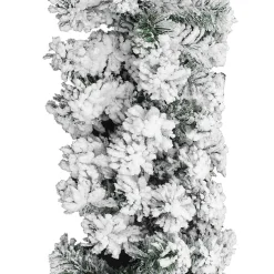 vidaXL Kerstslinger met sneeuw 5 m PVC groen