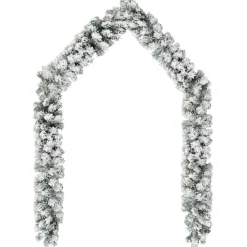 vidaXL Kerstslinger met sneeuw 5 m PVC groen