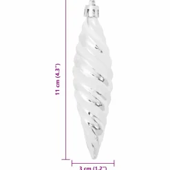 vidaXL Kerst Spiralvorm Bal 40 st Zilver 3 x 11 cm Kunststof