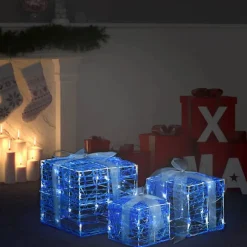 vidaXL Kerstverlichting geschenkdozen 3 st decoratief acryl koudwit