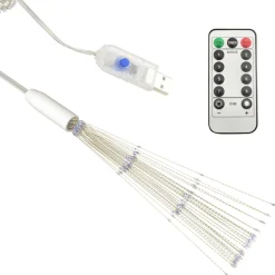 vidaXL Kerstverlichting vuurwerk 140 LED's koudwit buiten 20 cm