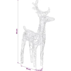 vidaXL Kerstversiering rendieren en slee 160 LED's 130 cm acryl