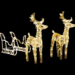 vidaXL Kerstversiering rendieren en slee 160 LED's 130 cm acryl