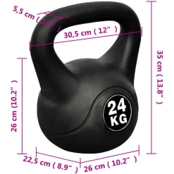 vidaXL Kettlebell met kunststof mantel 24kg