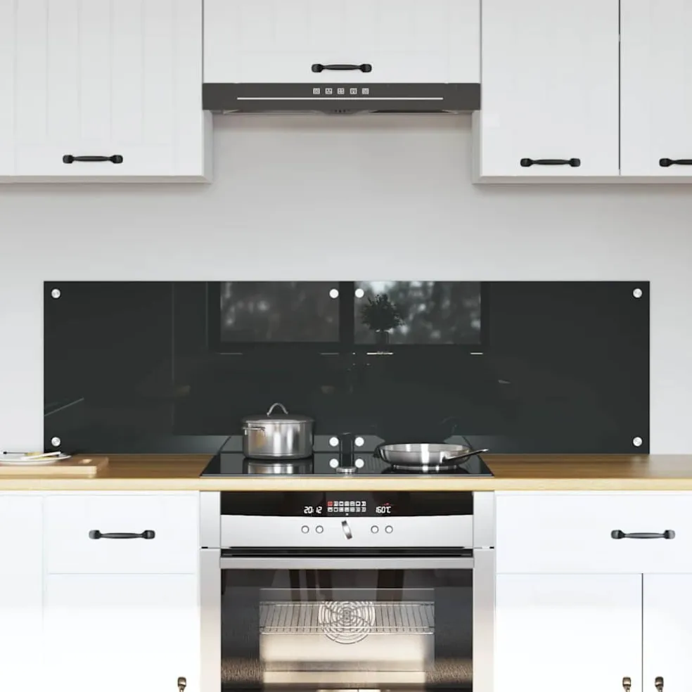 vidaXL Keukenachterwand 2 st Donkergrijs 70 x 40 cm gehard glas