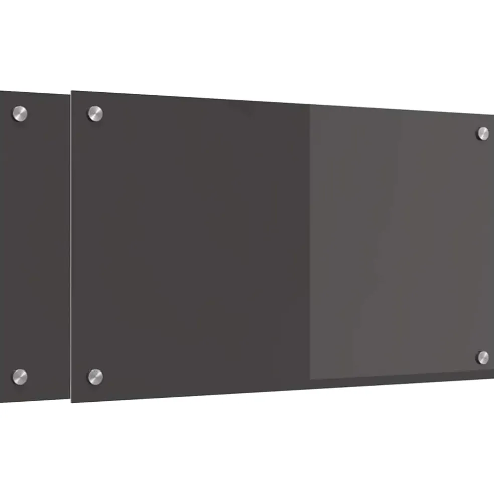vidaXL Keukenachterwand 2 st Donkergrijs 70 x 40 cm gehard glas