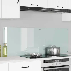vidaXL Keukenachterwand 2 st Wit 70 x 50 cm gehard glas
