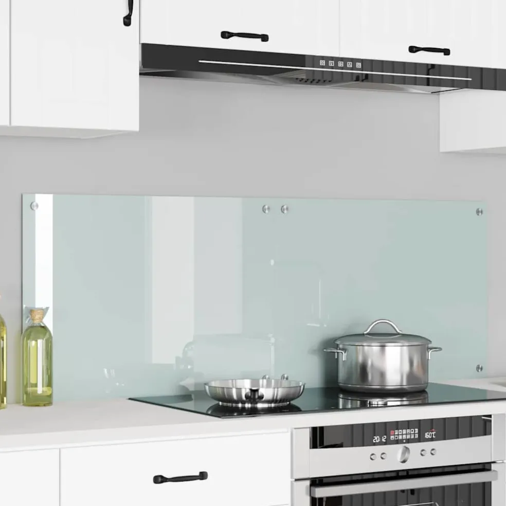 vidaXL Keukenachterwand 2 st Wit 70 x 50 cm gehard glas