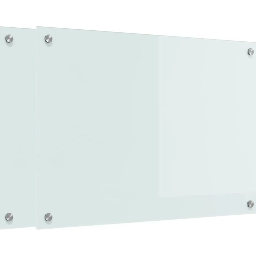 vidaXL Keukenachterwand 2 st Wit 70 x 50 cm gehard glas