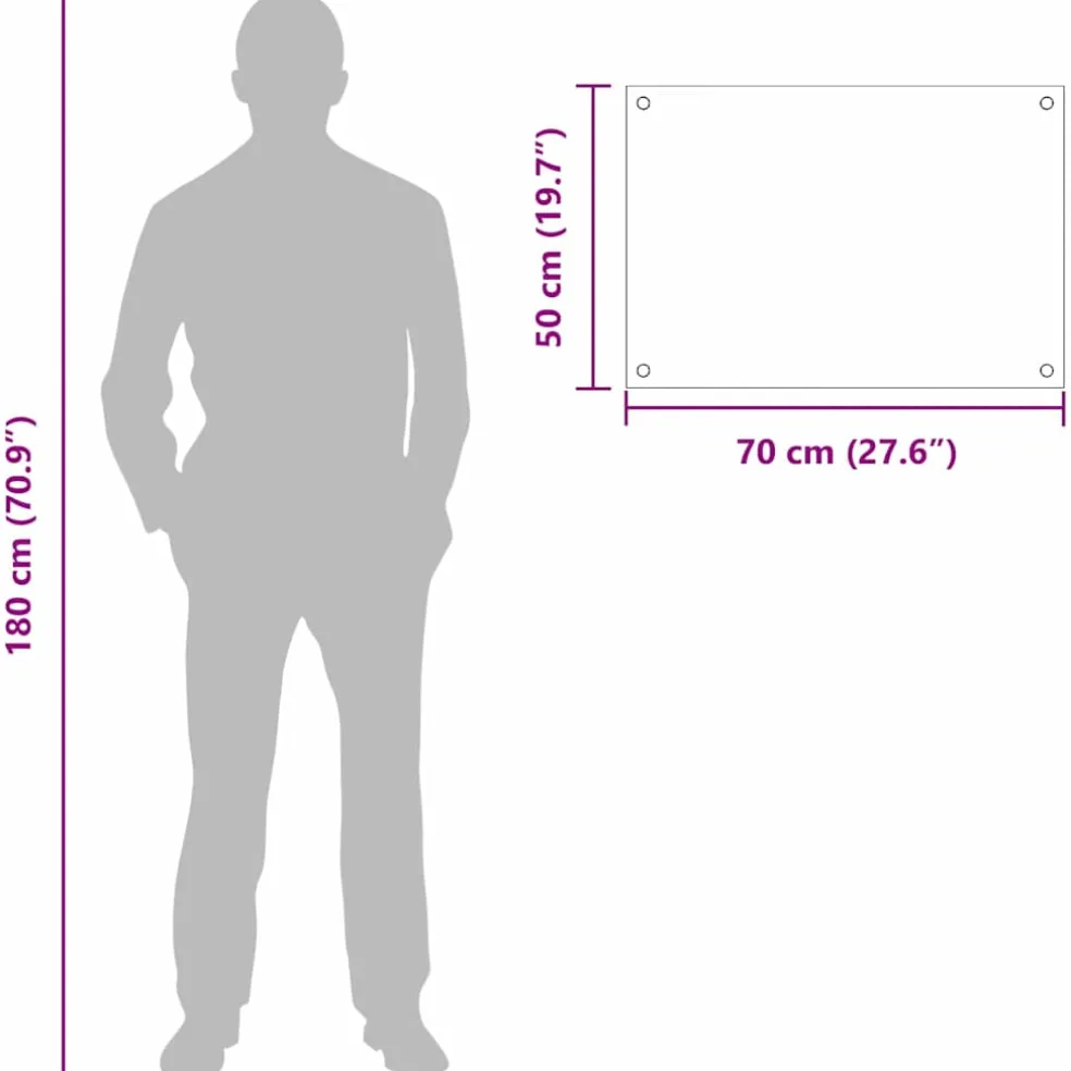 vidaXL Keukenachterwand 2 st Wit 70 x 50 cm gehard glas