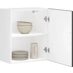 vidaXL Keukenbovenkasten 2 st Porto bewerkt hout zwart