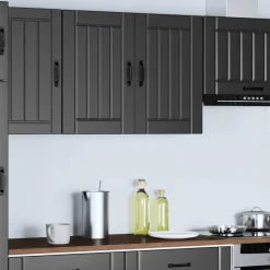 vidaXL Keukenbovenkast Lucca bewerkt hout zwart