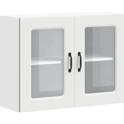 vidaXL Keukenbovenkast met glazen deur Kalmar bewerkt hout wit