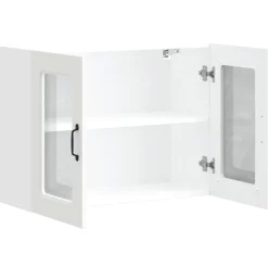vidaXL Keukenbovenkast met glazen deur Kalmar bewerkt hout wit