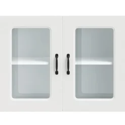 vidaXL Keukenbovenkast met glazen deur Kalmar bewerkt hout wit