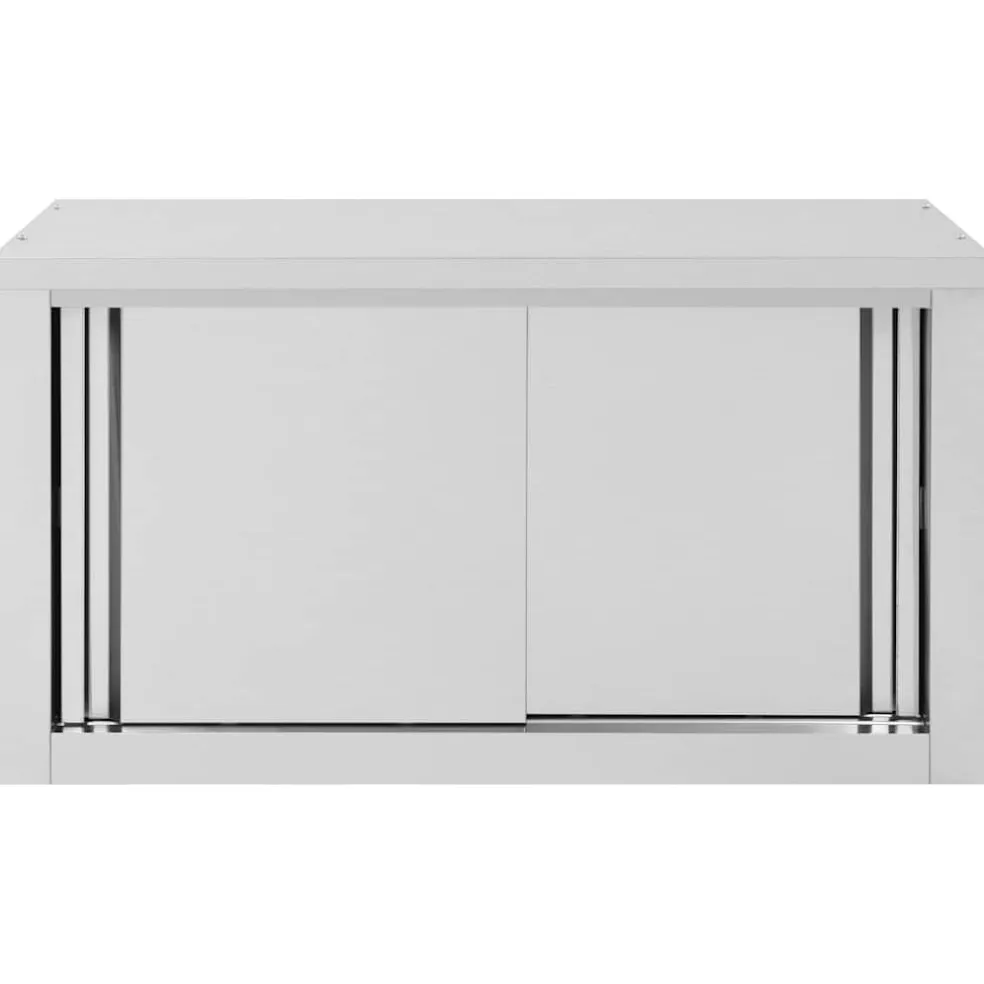 vidaXL Keukenbovenkast met schuifdeuren 90x40x50 cm roestvrij staal