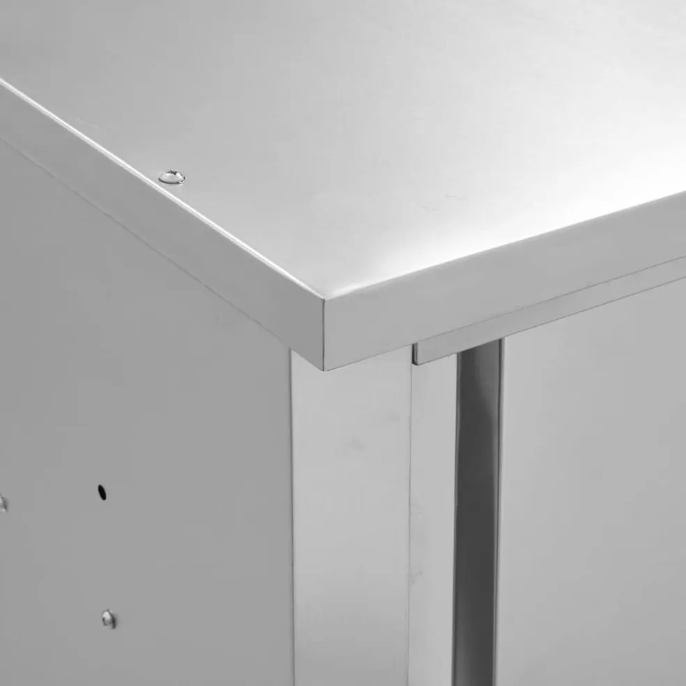 vidaXL Keukenbovenkast met schuifdeuren 90x40x50 cm roestvrij staal