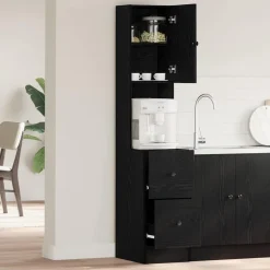 vidaXL Keukenbuffet met lade met plank Zwart Eiken 32 x 50 x 180 cm