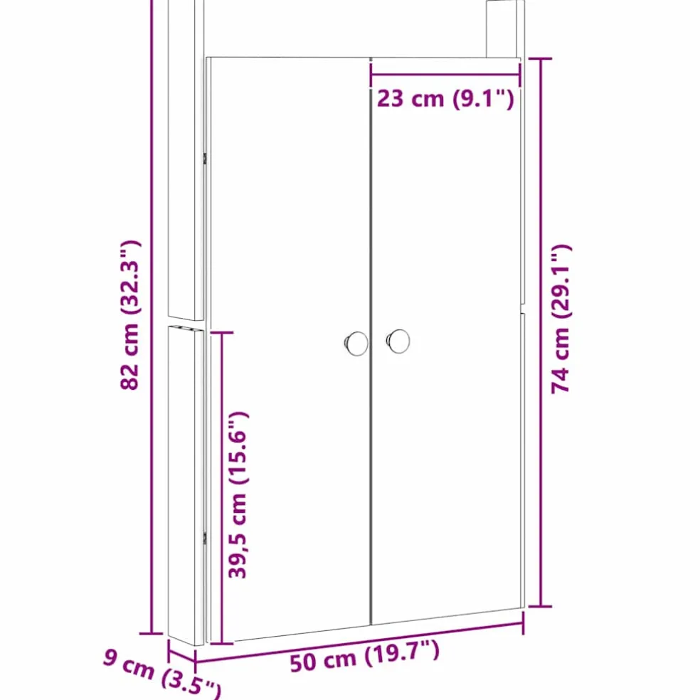 vidaXL Keukendeur MEPPEL Bruin 50 x 9 x 82 cm massief douglas