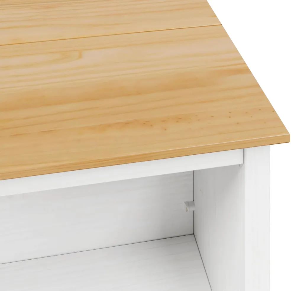 vidaXL Keuken Eilanden HILL Wit 112 x 66 x 90 cm Massief grenenhout