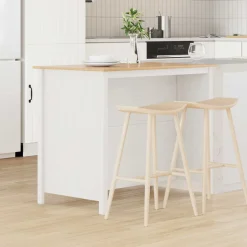 vidaXL Keuken Eilanden HILL Wit 112 x 66 x 90 cm Massief grenenhout