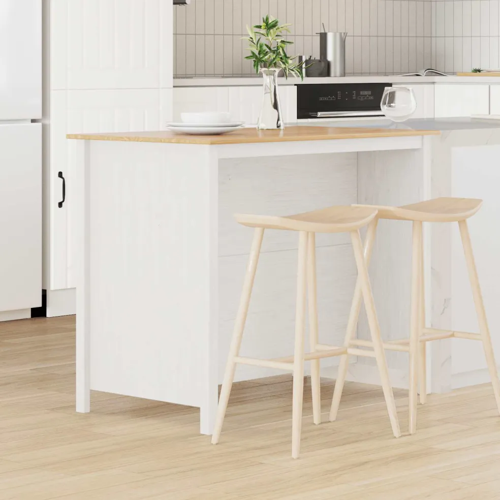vidaXL Keuken Eilanden HILL Wit 112 x 66 x 90 cm Massief grenenhout