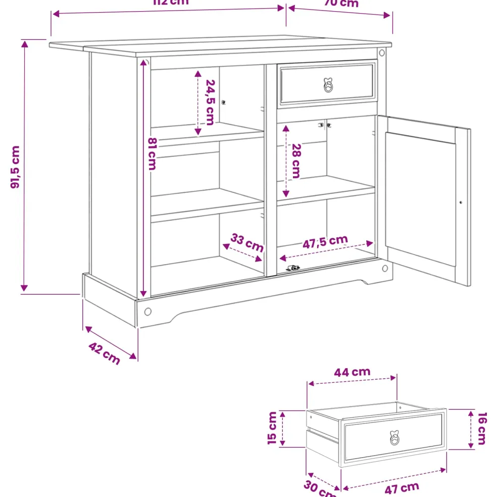 vidaXL Keuken Eiland Set Honing Wax 112 x 70 x 91,5 cm