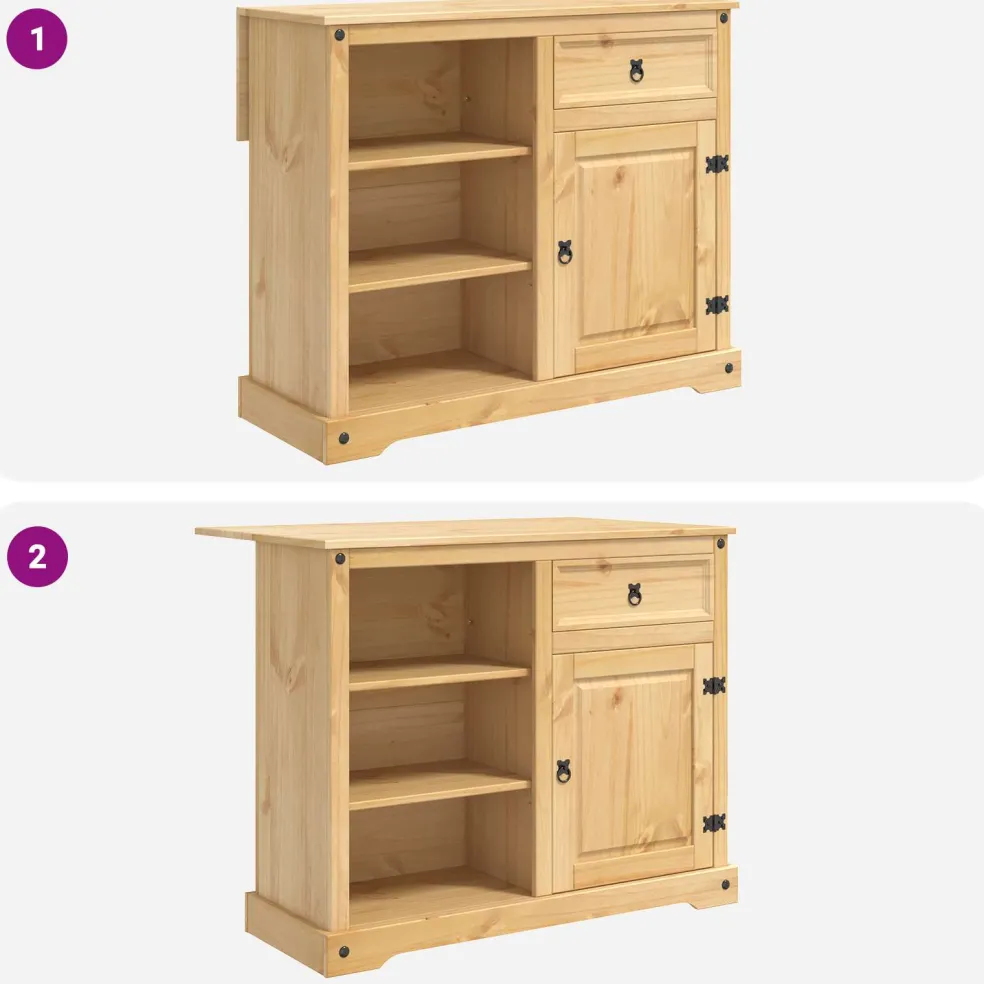 vidaXL Keuken Eiland Set Honing Wax 112 x 70 x 91,5 cm
